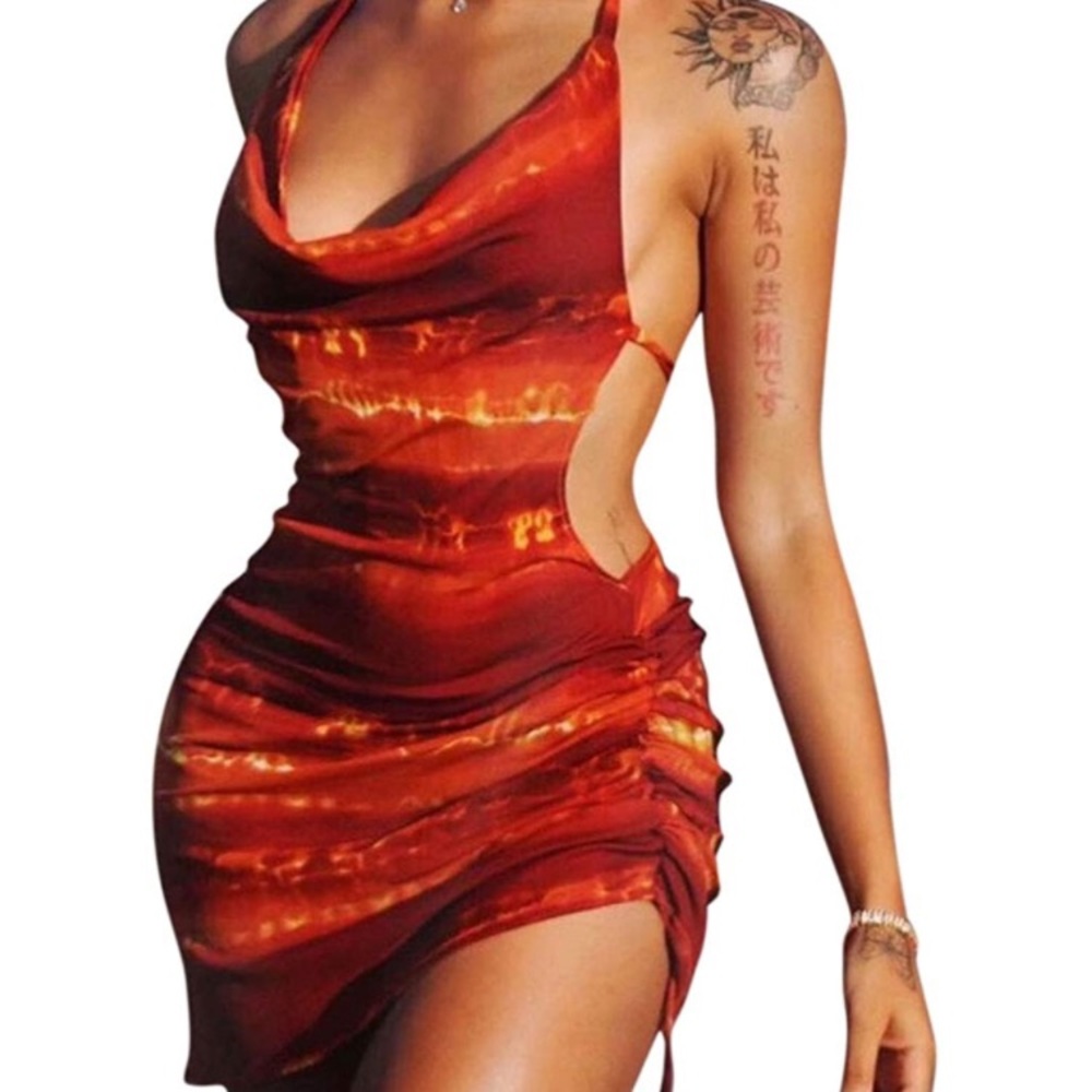 Halter dress open back